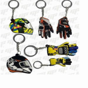 Llaveros casco y guante goma 3D moto